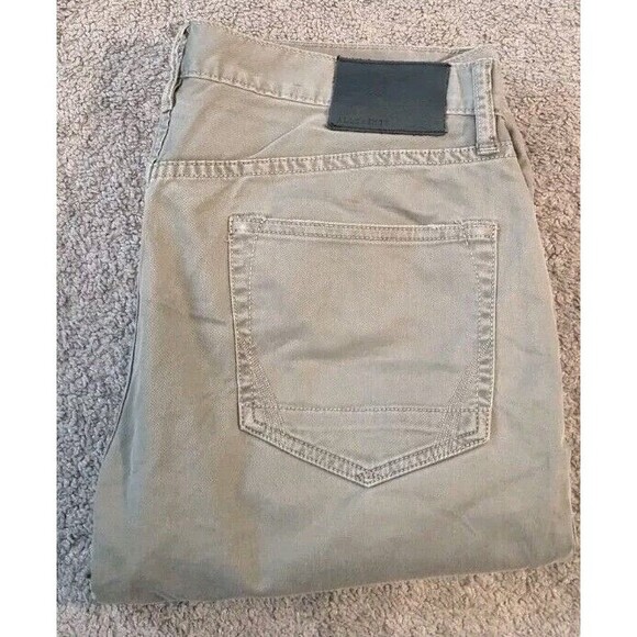 Men's AllSaints Carter Twill Beech Green Button Fly Jeans Size 33x29 - Picture 1 of 8
